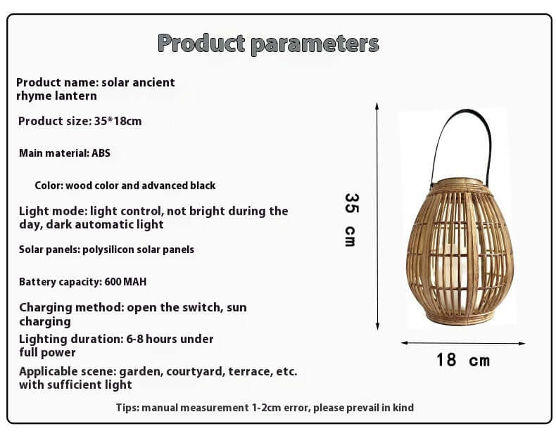 Solar Outdoor Courtyard Ambience Light