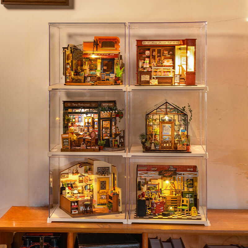 ROBOTIME DIY Miniature Dollhouse Kits Honey Dessert Talk Wooden Dollhouse Model
