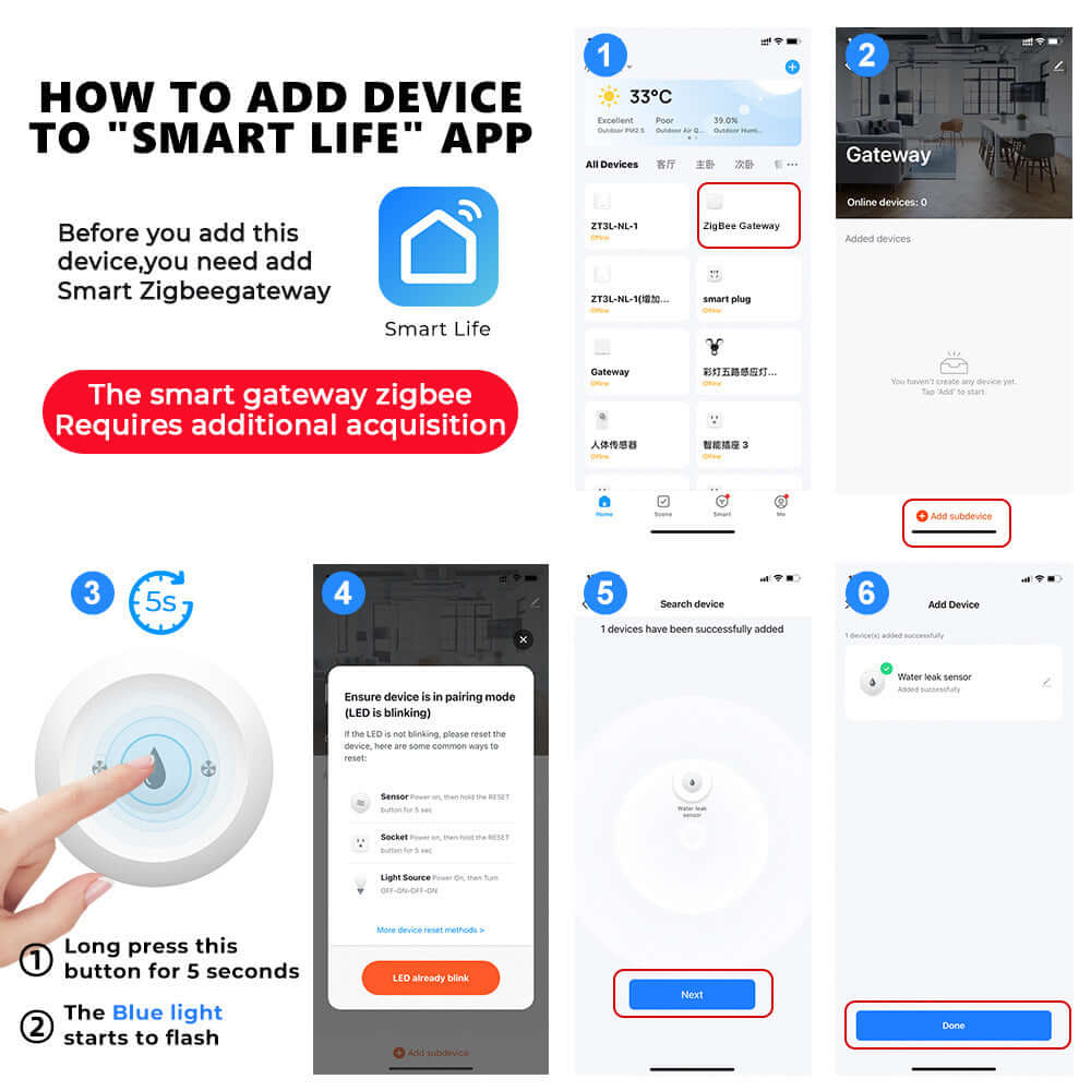 Control Security Alarm Smart Home Leak Detector